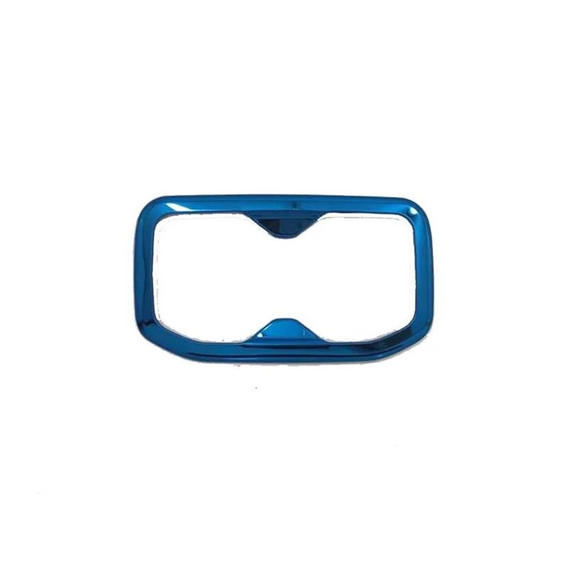 Interieur Zubehör Für Wuling Für Chevrolet Für Captiva 2021-2024 Innen Edelstahl Hinten Armlehne Wasser Tasse Slot Halter Rahmen Trim Dekoration Auto Mittelkonsole Interieur(Blue) von TNTGEBFVBG