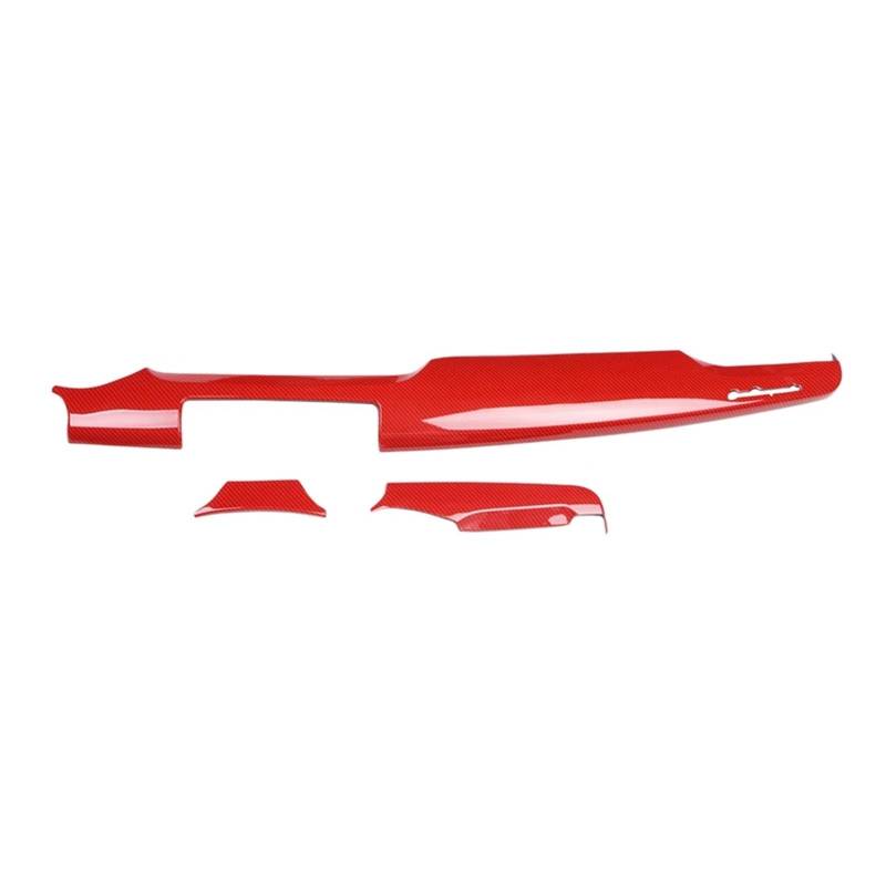 Mittelkonsolen-Abdeckung Für Maserati Für Quattroporte 2014-2021 Armaturenbrettverkleidung Dekoration Abdeckung Verkleidung Kohlefaser Autoinnenausstattung Armaturenbrett-Abdeckung(Red) von TNTGEBFVBG