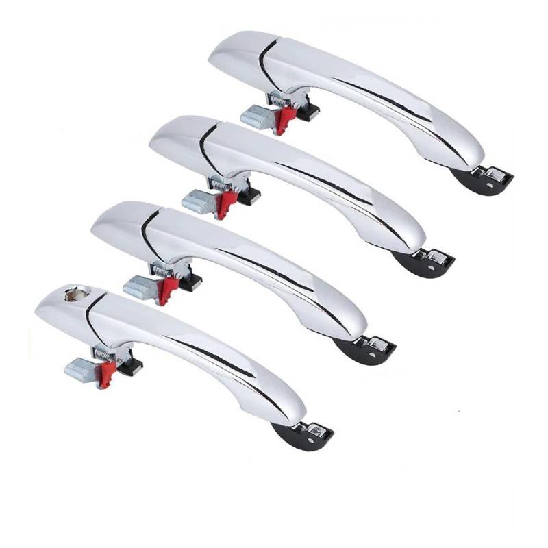Türaußengriff Rechts Fahrerseite Für Chrysler 300 300C 2005 2006 2007 2008-2010 Für Dodge Für Magnum Chrom Außentürgriffe Vorne Hinten Links Rechts 4589009AH 5065801AG 5065800AG Autozubehör(4Pcs Set) von TNTGEBFVBG