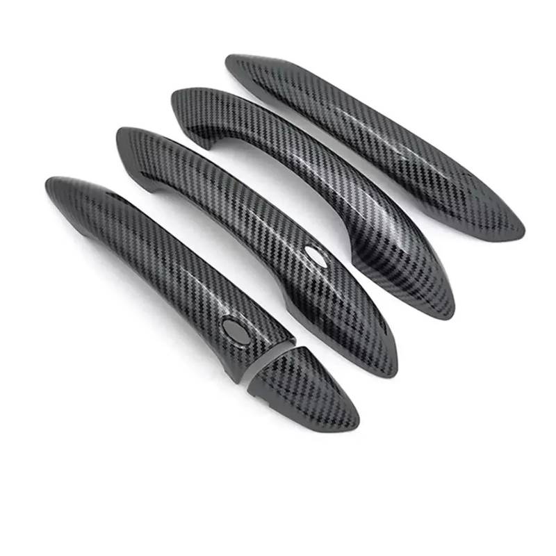 Türaußengriff Rechts Fahrerseite Für Hyundai Für Tucson 2022 2023 LHD Auto Carbon Fiber Chrom Außentür Griff Form Abdeckung Trim Dekoration ABS Autozubehör(Carbon Fiber Black) von TNTGEBFVBG