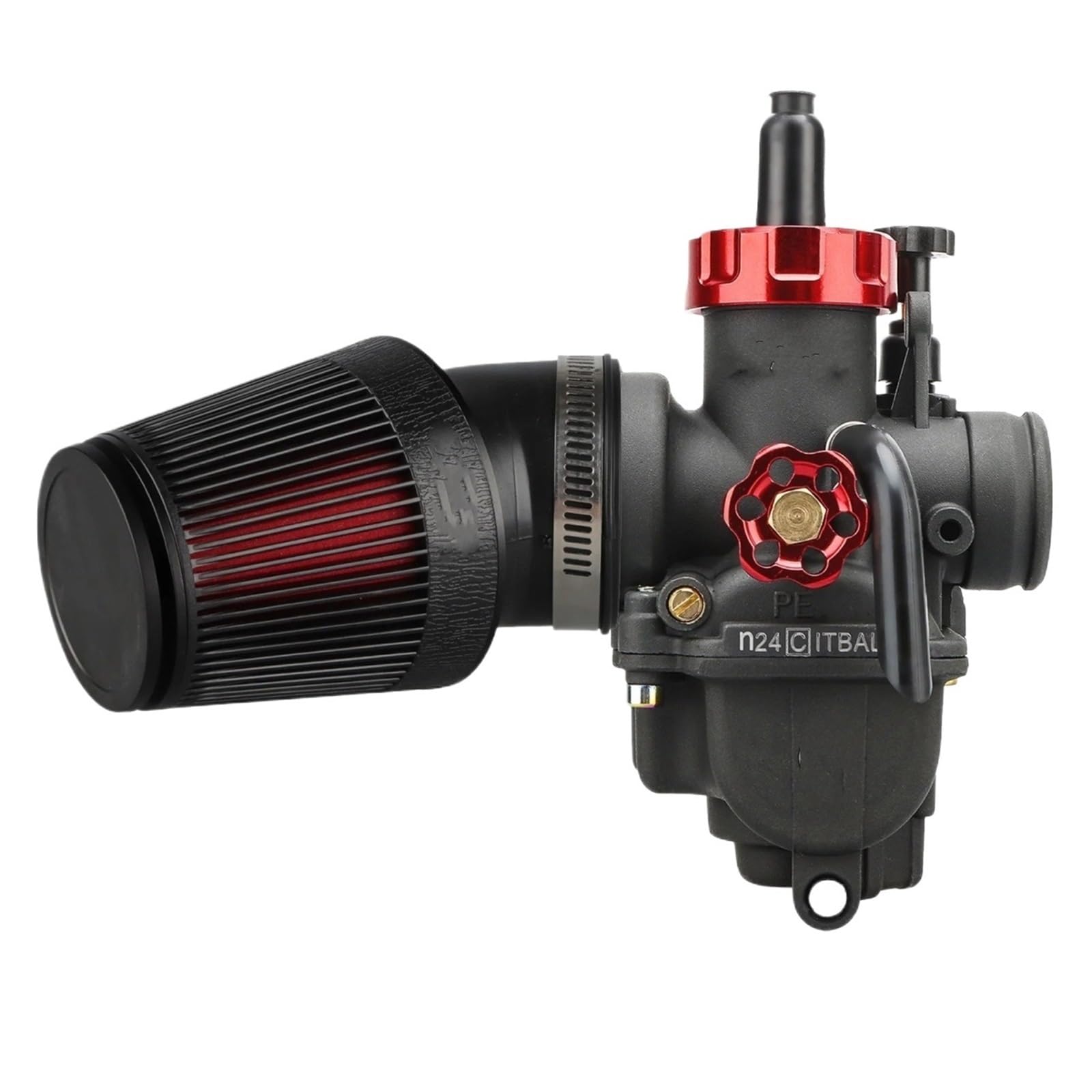 Vergaser Für Suzuki 2T 4T Motocross Motorrad PE Vergaser CNC Luftfilter Kit PE24/26/28/30mm Power Carb Jets Carb Modifiziert Carburetor(PE24 Racing Kit) von TNTGEBFVBG