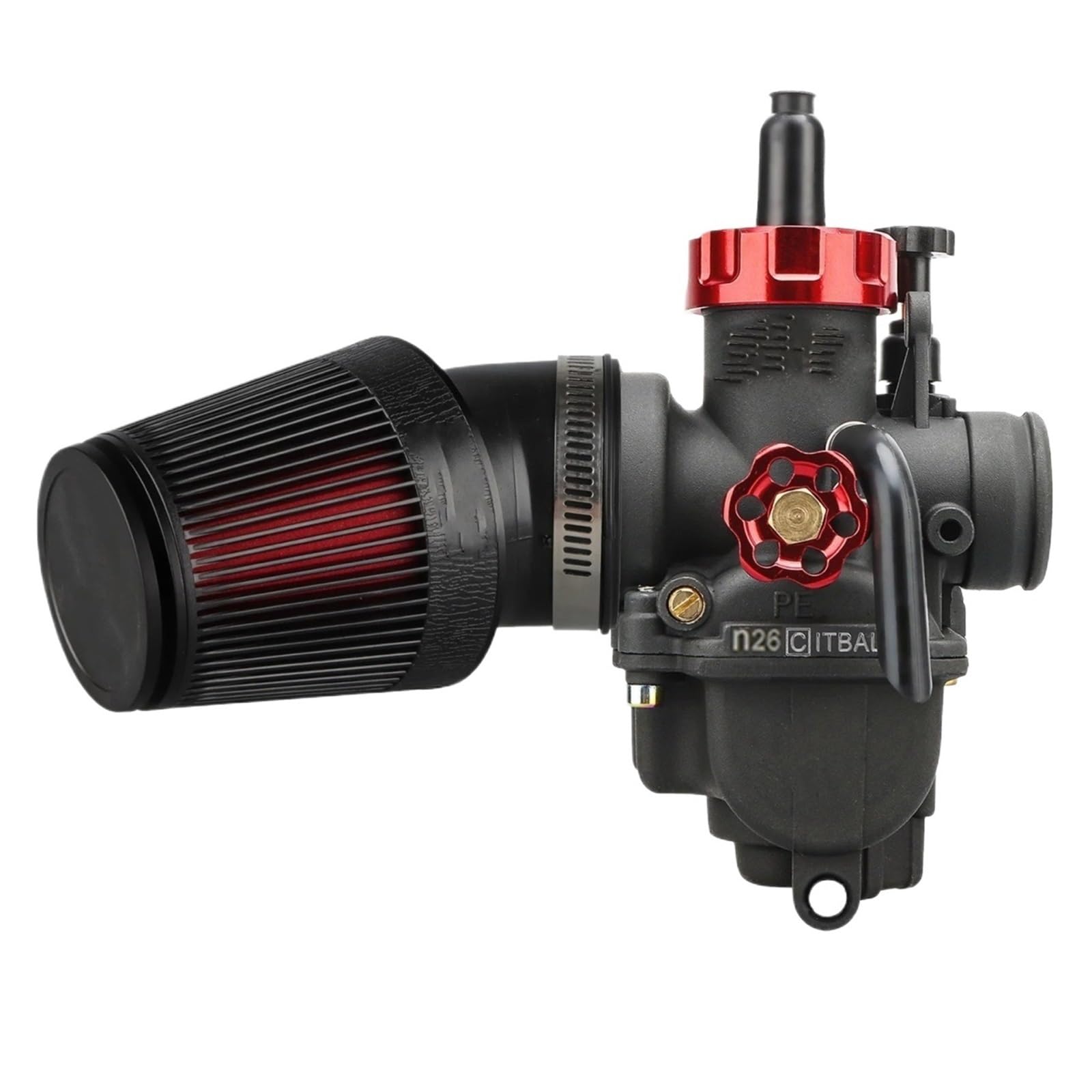 Vergaser Für Suzuki 2T 4T Motocross Motorrad PE Vergaser CNC Luftfilter Kit PE24/26/28/30mm Power Carb Jets Carb Modifiziert Carburetor(PE26 Racing Kit) von TNTGEBFVBG