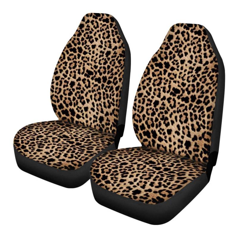 TOADDMOS Leopard Braun Print Auto Vordersitzbezüge für Herren Damen,Wild Gepard Muster Fahrzeug Sitzschoner Autositzbezüge für Autos von TOADDMOS