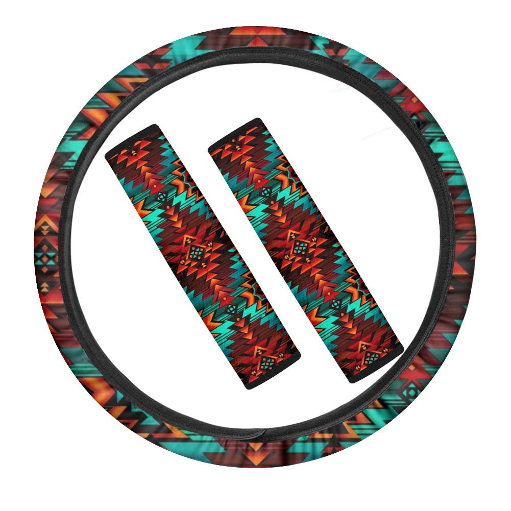 TOADDMOS Tribal Southwest Navajo-Druck-Autozubehör-Set beinhaltet Lenkradbezug, Sicherheitsgurt-Schulterpolster, universelle Passform TOADDMOS Tribal Southwest Navajo-Druck-Autozubehör-Set beinhaltet Lenkradbezug, Sicherheitsgurt-Schulterpolster, universelle Passform von TOADDMOS