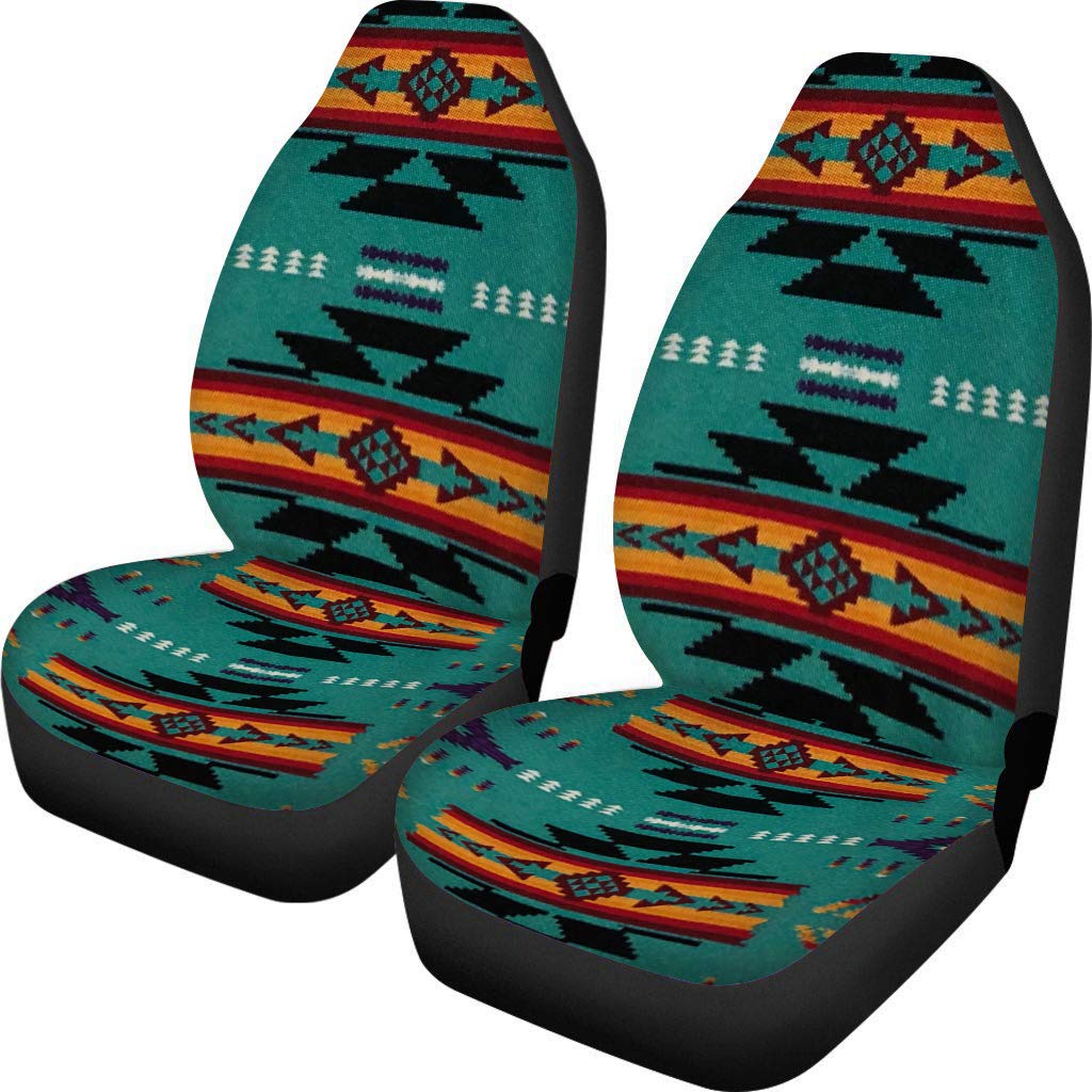 TOADDMOS Vintage Südwesten Indianer Muster (Navajo Grün, weiche, dekorative Auto-Vordersitzbezüge, komplettes Set mit 2 Stück, universeller Schalensitzschutz, passend für Autos TOADDMOS Vintage Südwesten Indianer Muster (Navajo Grün, weiche, dekorative Auto-Vordersitzbezüge, komplettes Set mit 2 Stück, universeller Schalensitzschutz, passend für Autos von TOADDMOS
