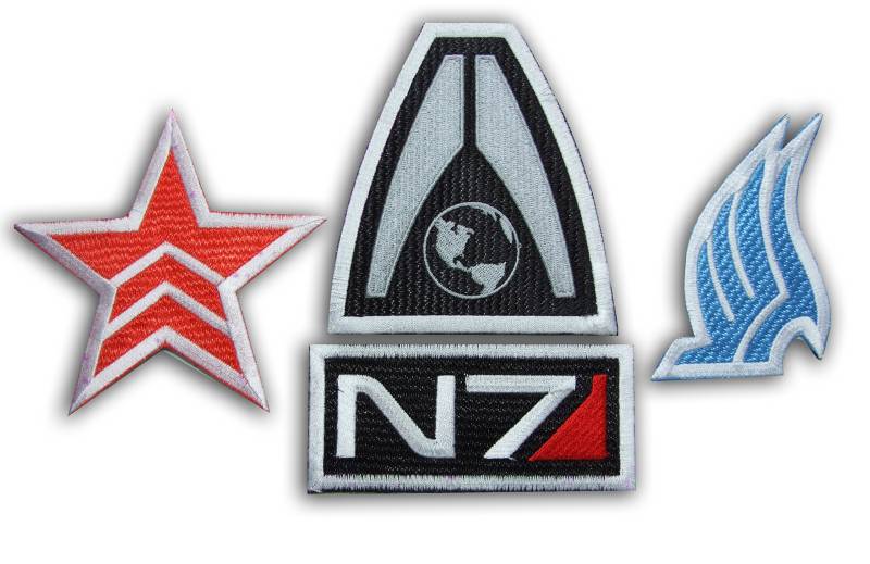 ONEKOOL Mass Effect N7 Fancy Dress Iron on Patch - Set of 4 Embroidered Badges, Aufnäher Bügelbild Iron on Patches Applikation, New by von TOFOW