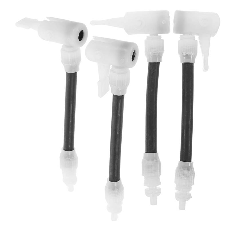 TOGEVAL 4 Stück Düsen wechsler Fahrradpumpe Rennradpumpen Adapter für Gymnastikballpumpe luftkompressor Adapter Reparaturset für Fahrradreifen Zubehör für Luftpumpen Air Chuck Plastik Weiß von TOGEVAL