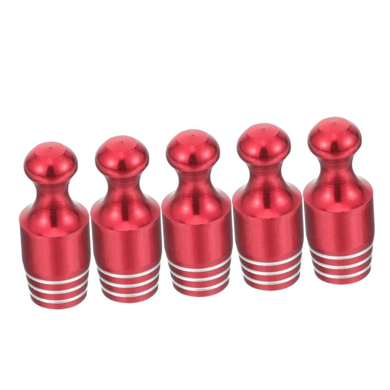 TOGEVAL 5 Stück Ventilkappe car tire Valve caps Ventildeckel-Set geformt Reifen Ventilstammkappen Ventilschaftkappen kleine Luftdüsenkappen Autodekore Aluminiumlegierung rot von TOGEVAL