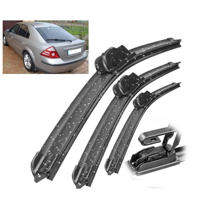 Auto-Scheibenwischer Windschutzscheibe Windschutzscheibe 22"+20"+19" Wischer vorne und hinten Wischerblätter Set Kit kompatibel mit Ford Mondeo MkIII 3 Schrägheck 2001–2007 - Scheibenwischerersatz von TOLUXY