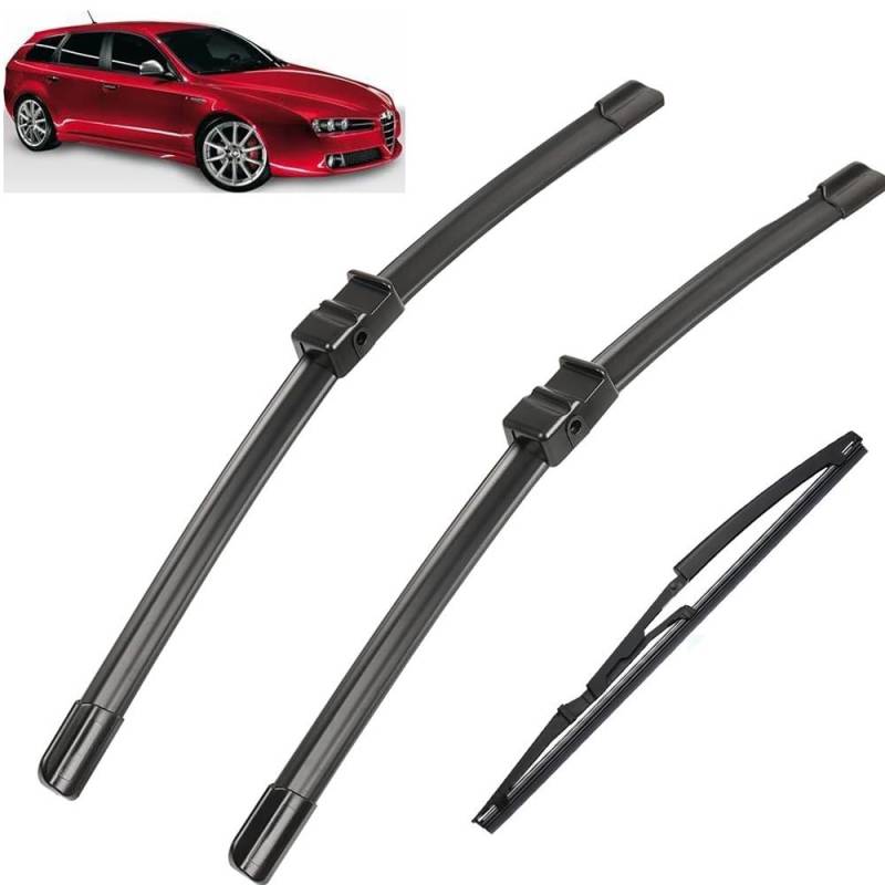 Auto-Scheibenwischer Windschutzscheibe Windschutzscheibe Fenster 22"+18"+13" Scheibenwischer LHD vorne und hinten Wischerblätter Set kompatibel mit Alfa Romeo 159 2004–2011 - Scheibenwischerersatz von TOLUXY
