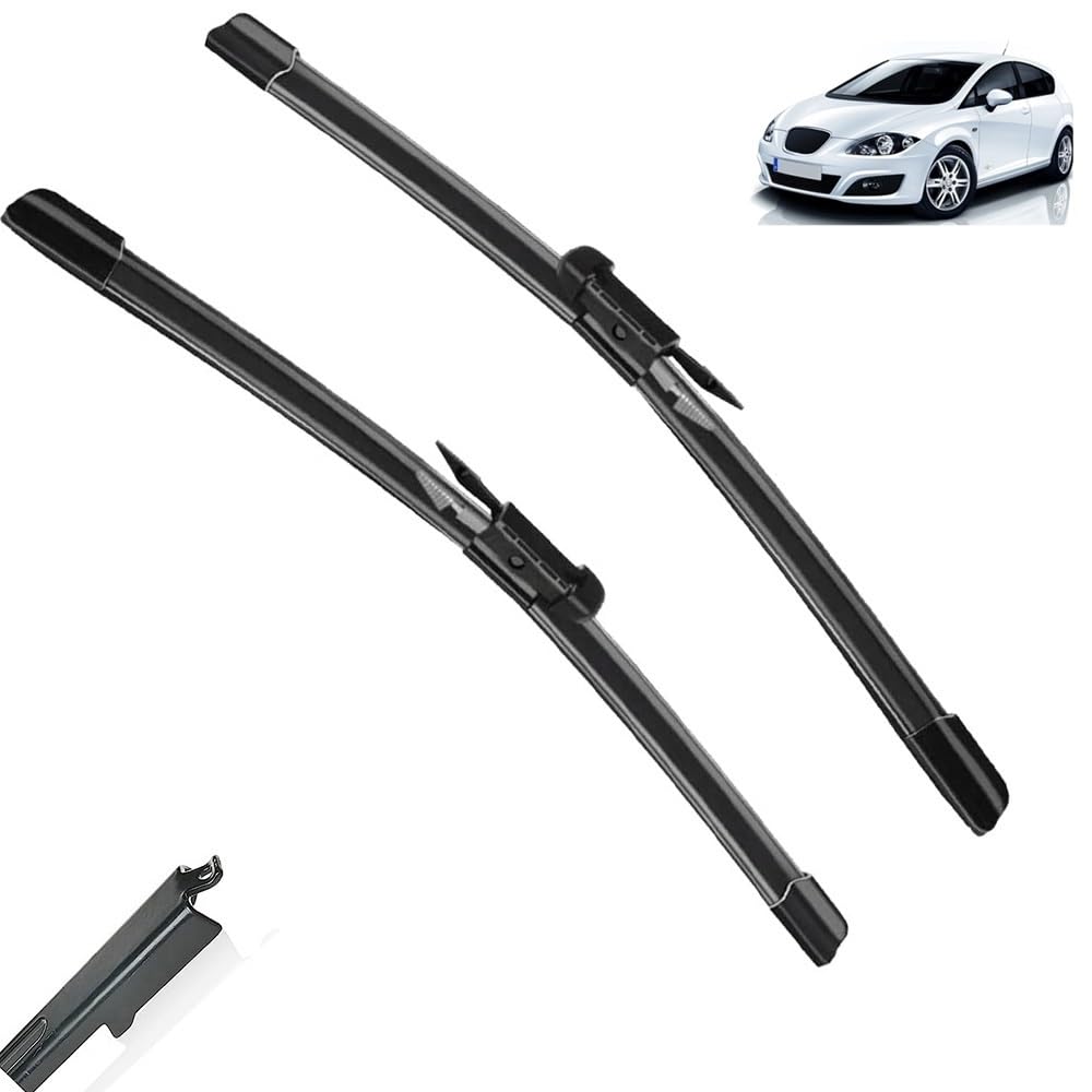 Fahrzeugwischer Scheibenwischerblätter passend für Seat Leon Typ 1P 2005-2012 Frontscheibenwischerblatt 2006 2007 2008 2009 2010 Allwetterwischer Fahrzeugwischer Scheibenwischerblätter passend für Seat Leon Typ 1P 2005-2012 Frontscheibenwischerblatt 2006 2007 2008 2009 2010 Allwetterwischer von TOLUXY