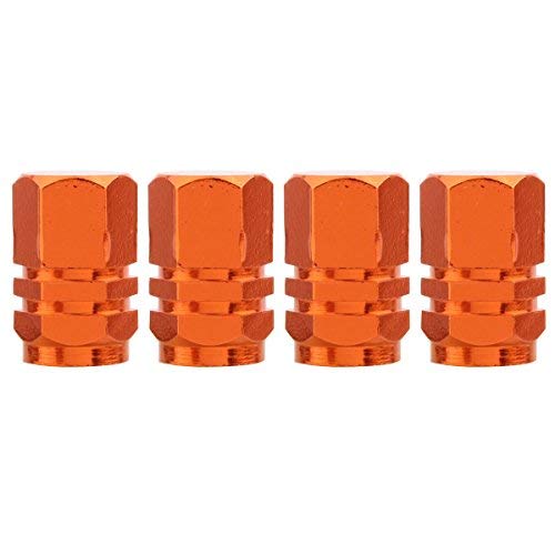 TOMALL Orange Hexagon Style Rad Reifen Ventilkappen für SUV 4WD Felgen Staubschutz von TOMALL