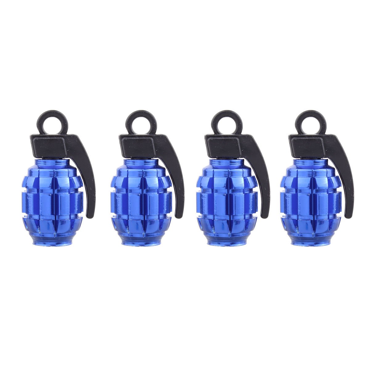 TOMALL Ventilkappen Handgranate Stil für LKW SUV Aluminiumlegierung Ventilkappen Staubdicht Abdeckung (4ST Blau) von TOMALL