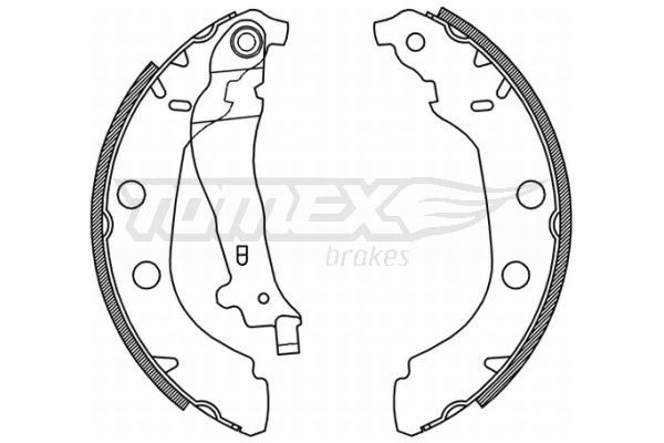 Bremsbackensatz Hinterachse TOMEX Brakes TX 21-15 von TOMEX Brakes