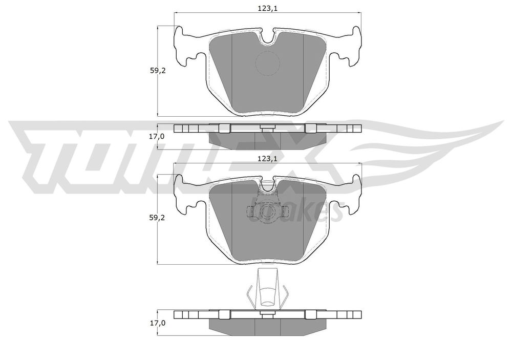 Bremsbelagsatz, Scheibenbremse Hinterachse TOMEX Brakes TX 13-19 Bremsbelagsatz, Scheibenbremse Hinterachse TOMEX Brakes TX 13-19 von TOMEX Brakes