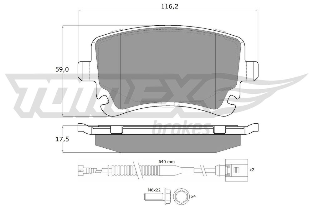 Bremsbelagsatz, Scheibenbremse Hinterachse TOMEX Brakes TX 13-962 Bremsbelagsatz, Scheibenbremse Hinterachse TOMEX Brakes TX 13-962 von TOMEX Brakes