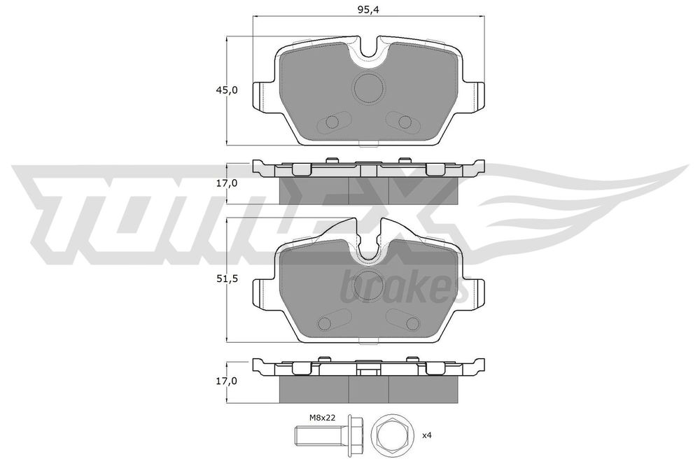 Bremsbelagsatz, Scheibenbremse Hinterachse TOMEX Brakes TX 14-34 Bremsbelagsatz, Scheibenbremse Hinterachse TOMEX Brakes TX 14-34 von TOMEX Brakes