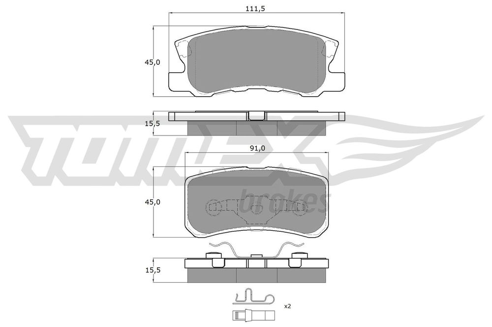 Bremsbelagsatz, Scheibenbremse Hinterachse TOMEX Brakes TX 15-04 Bremsbelagsatz, Scheibenbremse Hinterachse TOMEX Brakes TX 15-04 von TOMEX Brakes