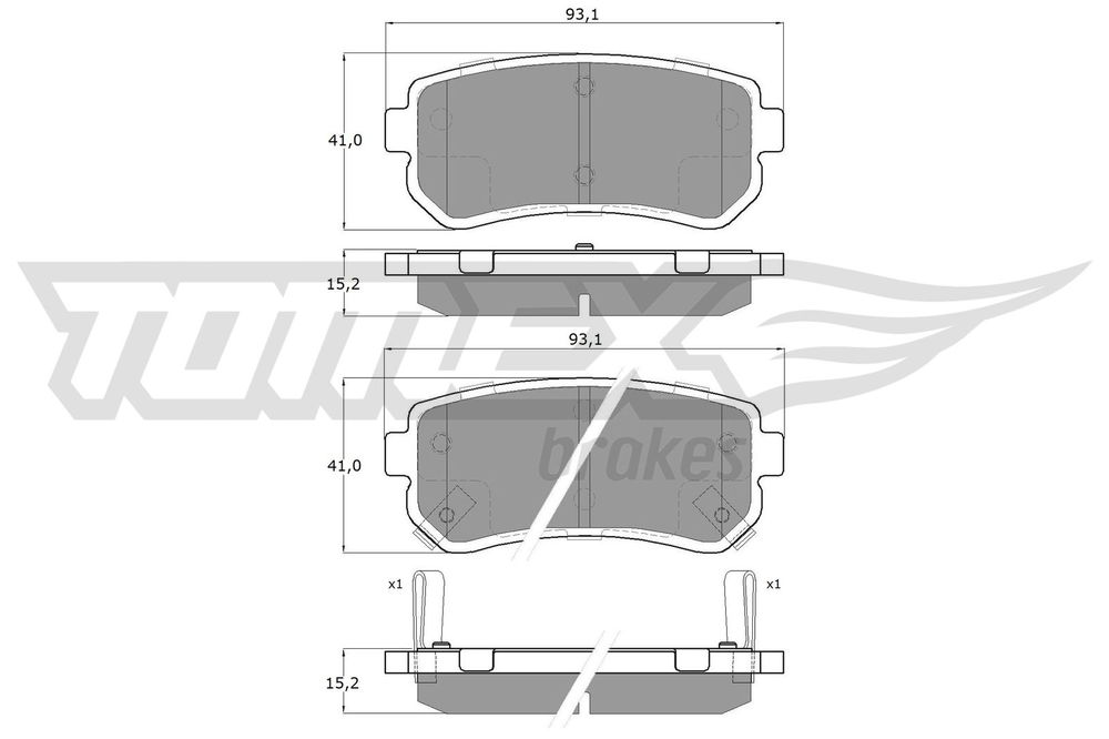 Bremsbelagsatz, Scheibenbremse Hinterachse TOMEX Brakes TX 16-28 Bremsbelagsatz, Scheibenbremse Hinterachse TOMEX Brakes TX 16-28 von TOMEX Brakes