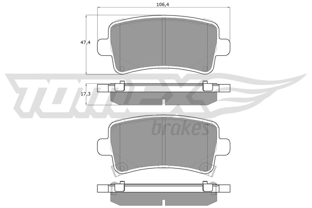 Bremsbelagsatz, Scheibenbremse Hinterachse TOMEX Brakes TX 16-36 Bremsbelagsatz, Scheibenbremse Hinterachse TOMEX Brakes TX 16-36 von TOMEX Brakes