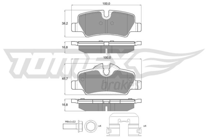 Bremsbelagsatz, Scheibenbremse Hinterachse TOMEX Brakes TX 17-83 von TOMEX Brakes