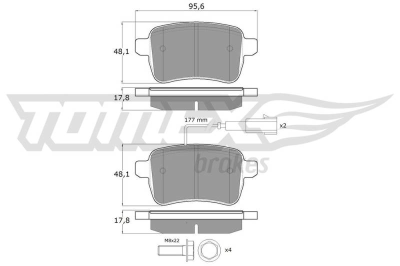 Bremsbelagsatz, Scheibenbremse Hinterachse TOMEX Brakes TX 17-941 von TOMEX Brakes