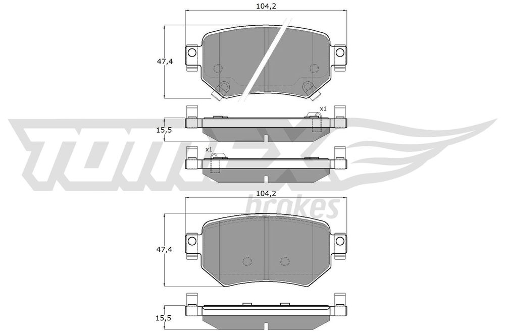 Bremsbelagsatz, Scheibenbremse Hinterachse TOMEX Brakes TX 18-70 Bremsbelagsatz, Scheibenbremse Hinterachse TOMEX Brakes TX 18-70 von TOMEX Brakes