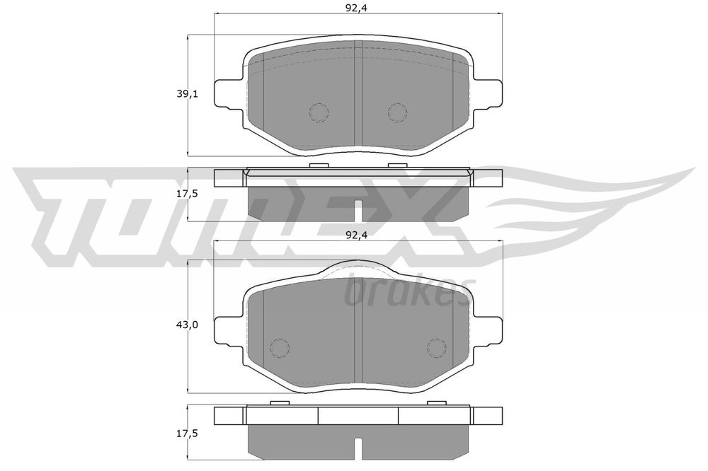 Bremsbelagsatz, Scheibenbremse Hinterachse TOMEX Brakes TX 60-02 Bremsbelagsatz, Scheibenbremse Hinterachse TOMEX Brakes TX 60-02 von TOMEX Brakes