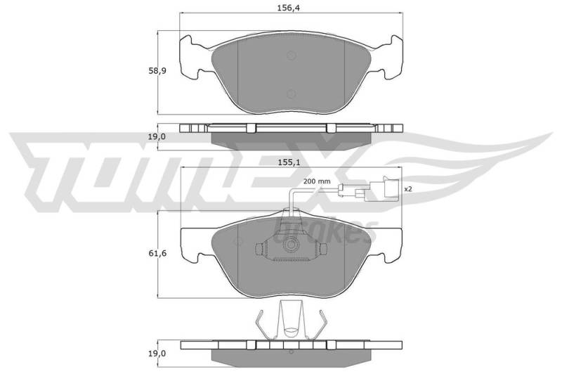 Bremsbelagsatz, Scheibenbremse Vorderachse TOMEX Brakes TX 11-84 von TOMEX Brakes