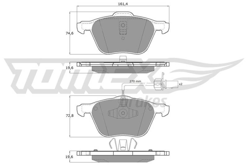 Bremsbelagsatz, Scheibenbremse Vorderachse TOMEX Brakes TX 12-56 von TOMEX Brakes