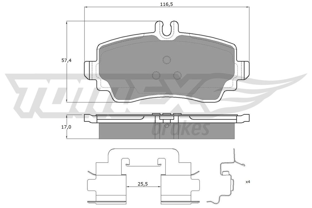 Bremsbelagsatz, Scheibenbremse Vorderachse TOMEX Brakes TX 12-76 Bremsbelagsatz, Scheibenbremse Vorderachse TOMEX Brakes TX 12-76 von TOMEX Brakes