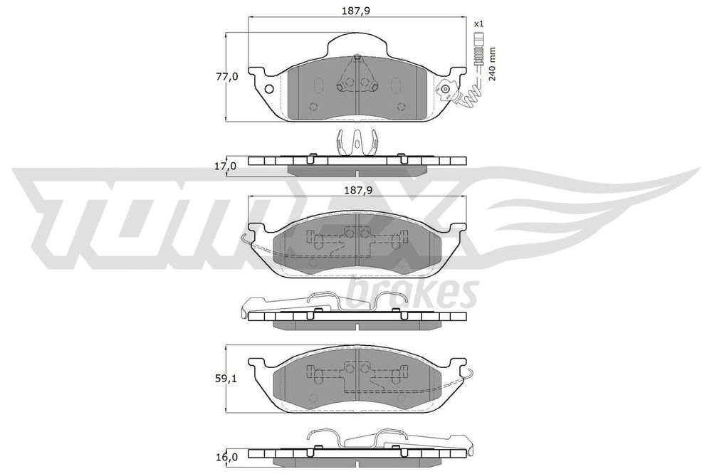 Bremsbelagsatz, Scheibenbremse Vorderachse TOMEX Brakes TX 12-83 Bremsbelagsatz, Scheibenbremse Vorderachse TOMEX Brakes TX 12-83 von TOMEX Brakes
