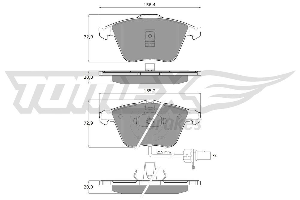 Bremsbelagsatz, Scheibenbremse Vorderachse TOMEX Brakes TX 13-14 Bremsbelagsatz, Scheibenbremse Vorderachse TOMEX Brakes TX 13-14 von TOMEX Brakes