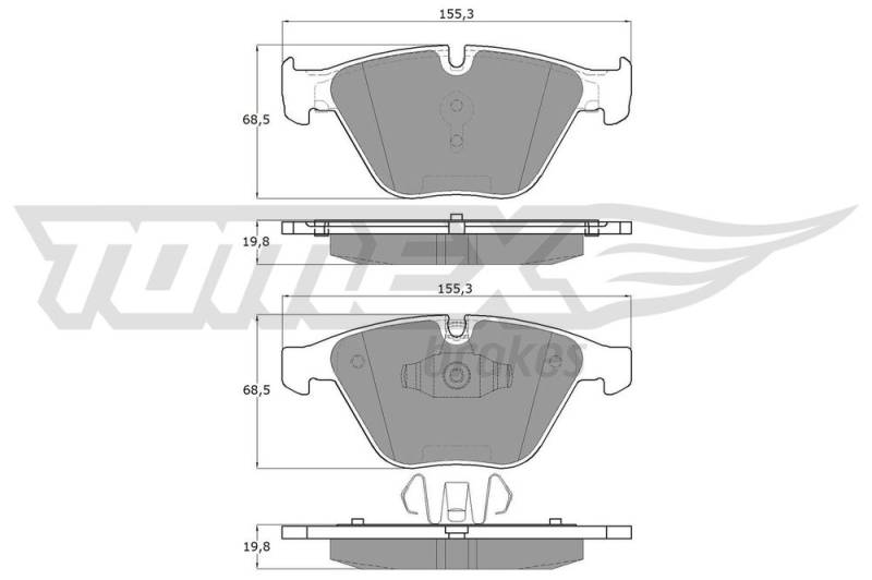 Bremsbelagsatz, Scheibenbremse Vorderachse TOMEX Brakes TX 13-251 von TOMEX Brakes