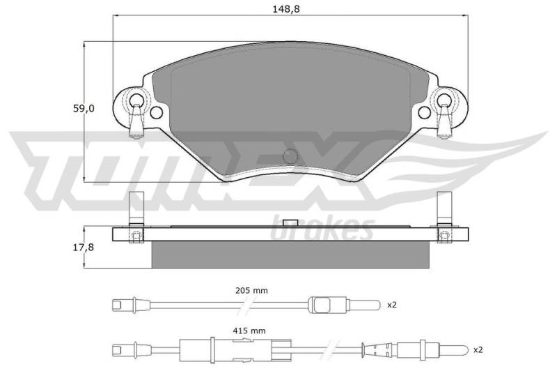 Bremsbelagsatz, Scheibenbremse Vorderachse TOMEX Brakes TX 13-31 von TOMEX Brakes
