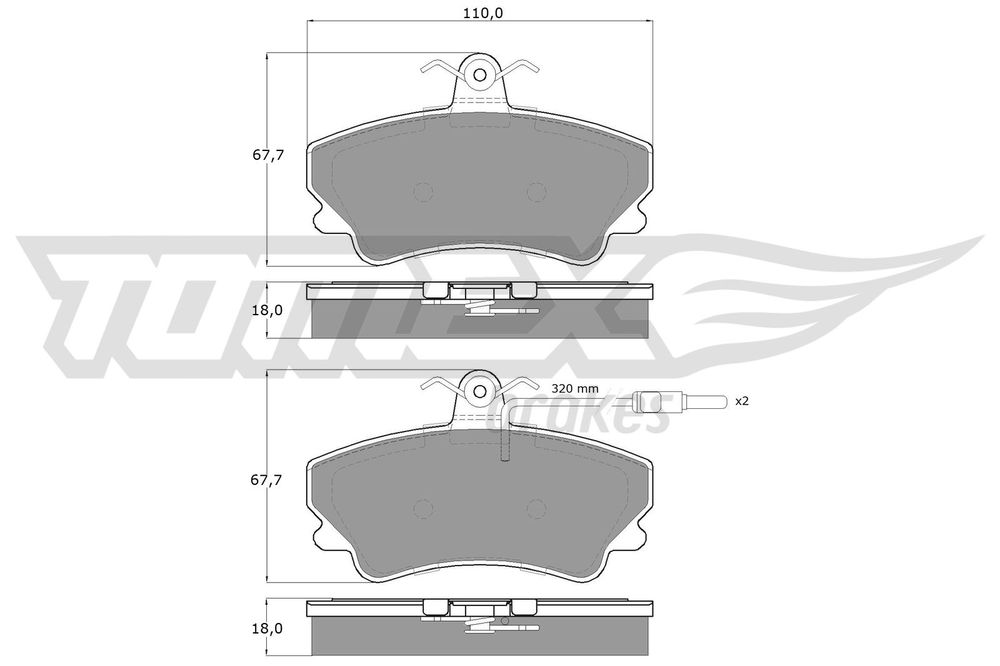 Bremsbelagsatz, Scheibenbremse Vorderachse TOMEX Brakes TX 13-48 Bremsbelagsatz, Scheibenbremse Vorderachse TOMEX Brakes TX 13-48 von TOMEX Brakes