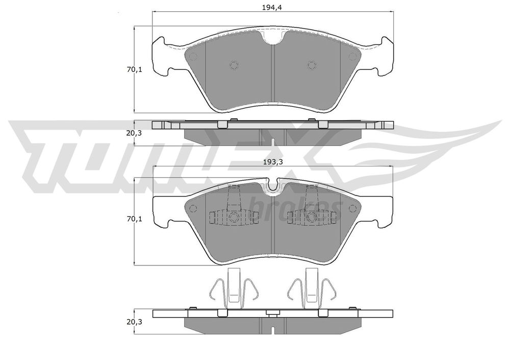 Bremsbelagsatz, Scheibenbremse Vorderachse TOMEX Brakes TX 14-57 Bremsbelagsatz, Scheibenbremse Vorderachse TOMEX Brakes TX 14-57 von TOMEX Brakes