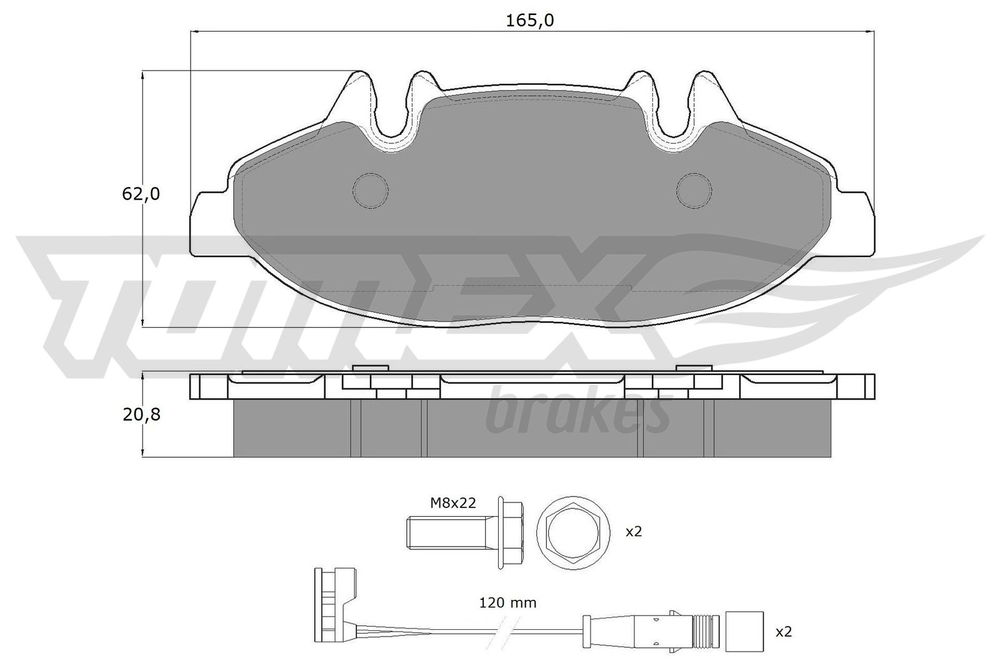 Bremsbelagsatz, Scheibenbremse Vorderachse TOMEX Brakes TX 15-02 Bremsbelagsatz, Scheibenbremse Vorderachse TOMEX Brakes TX 15-02 von TOMEX Brakes