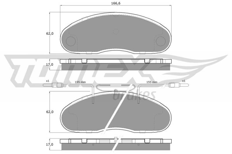 Bremsbelagsatz, Scheibenbremse Vorderachse TOMEX Brakes TX 15-18 von TOMEX Brakes