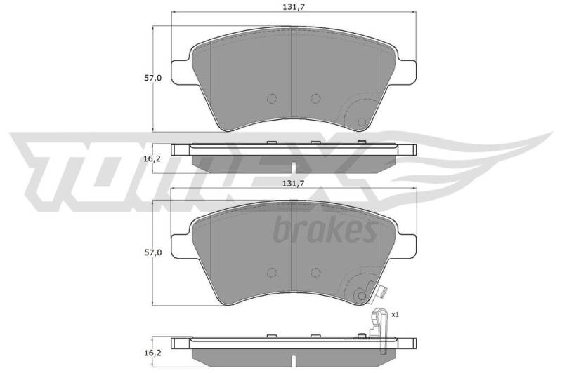 Bremsbelagsatz, Scheibenbremse Vorderachse TOMEX Brakes TX 15-19 von TOMEX Brakes