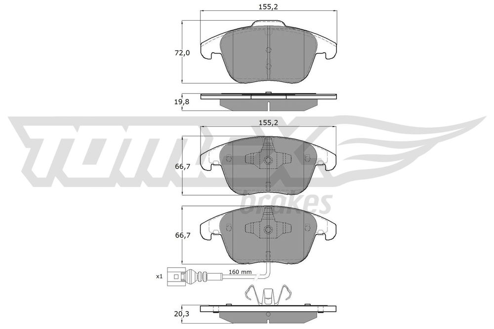 Bremsbelagsatz, Scheibenbremse Vorderachse TOMEX Brakes TX 15-82 Bremsbelagsatz, Scheibenbremse Vorderachse TOMEX Brakes TX 15-82 von TOMEX Brakes