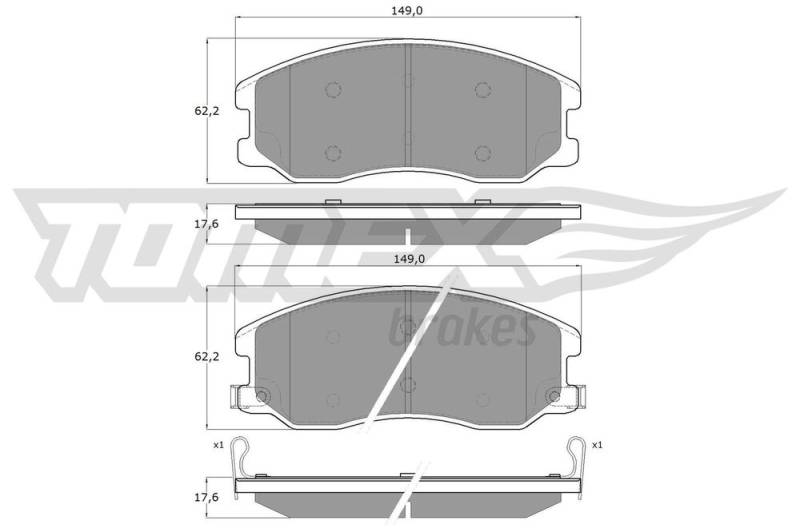 Bremsbelagsatz, Scheibenbremse Vorderachse TOMEX Brakes TX 16-42 von TOMEX Brakes