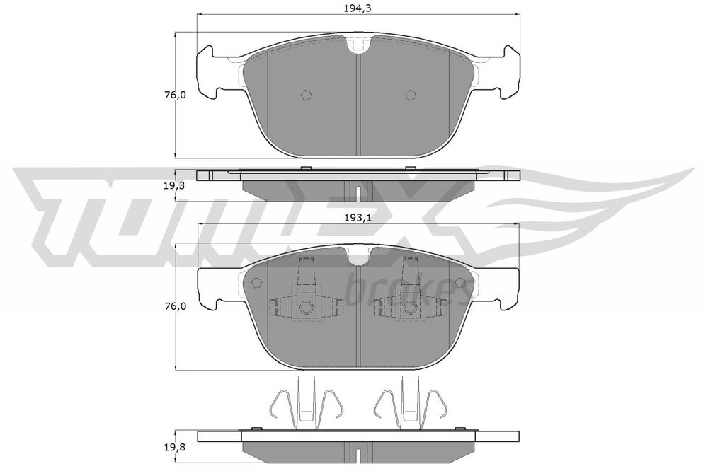 Bremsbelagsatz, Scheibenbremse Vorderachse TOMEX Brakes TX 16-57 Bremsbelagsatz, Scheibenbremse Vorderachse TOMEX Brakes TX 16-57 von TOMEX Brakes