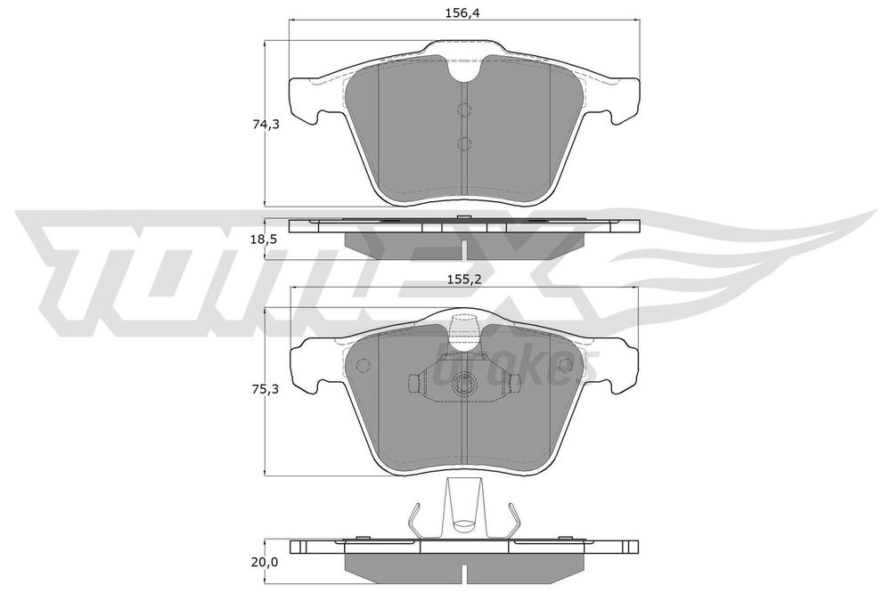 Bremsbelagsatz, Scheibenbremse Vorderachse TOMEX Brakes TX 16-64 Bremsbelagsatz, Scheibenbremse Vorderachse TOMEX Brakes TX 16-64 von TOMEX Brakes