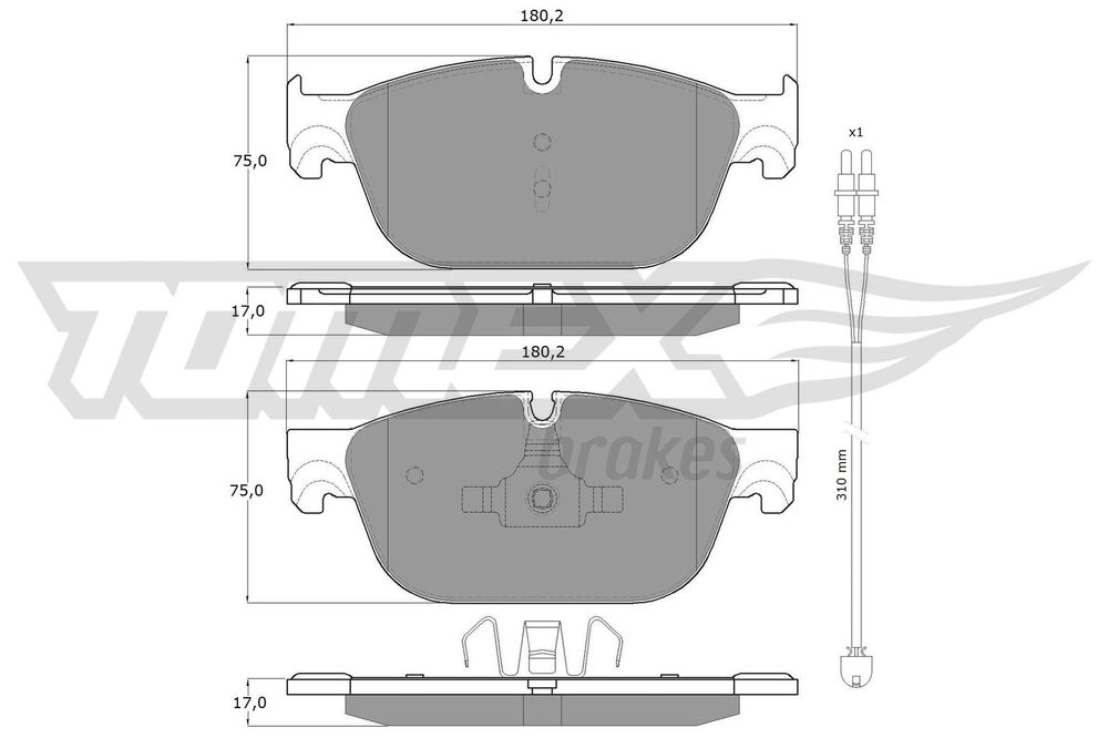 Bremsbelagsatz, Scheibenbremse Vorderachse TOMEX Brakes TX 16-78 Bremsbelagsatz, Scheibenbremse Vorderachse TOMEX Brakes TX 16-78 von TOMEX Brakes