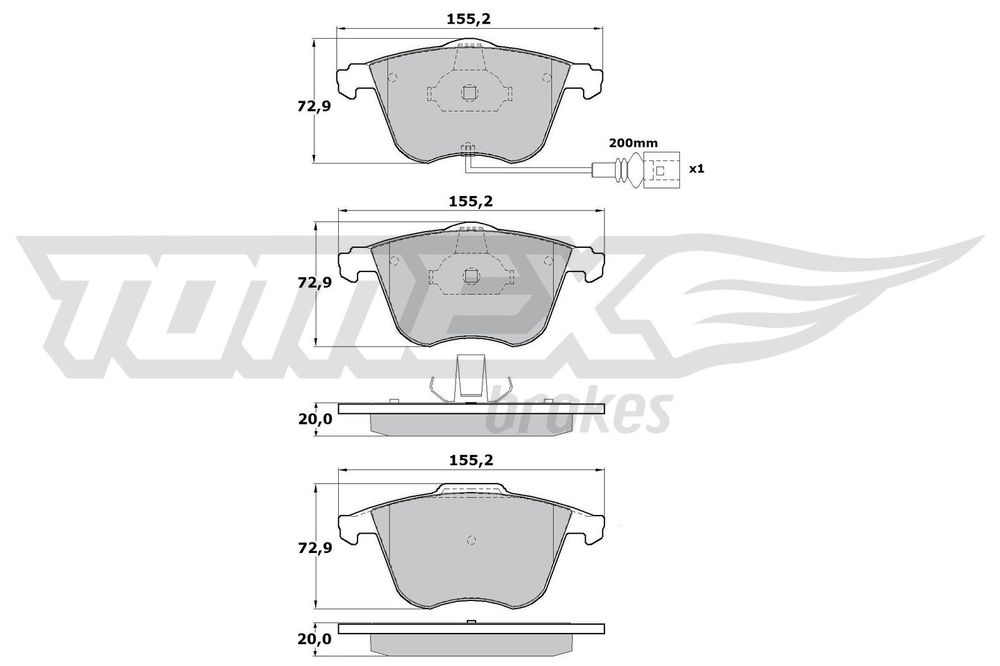 Bremsbelagsatz, Scheibenbremse Vorderachse TOMEX Brakes TX 17-12 Bremsbelagsatz, Scheibenbremse Vorderachse TOMEX Brakes TX 17-12 von TOMEX Brakes