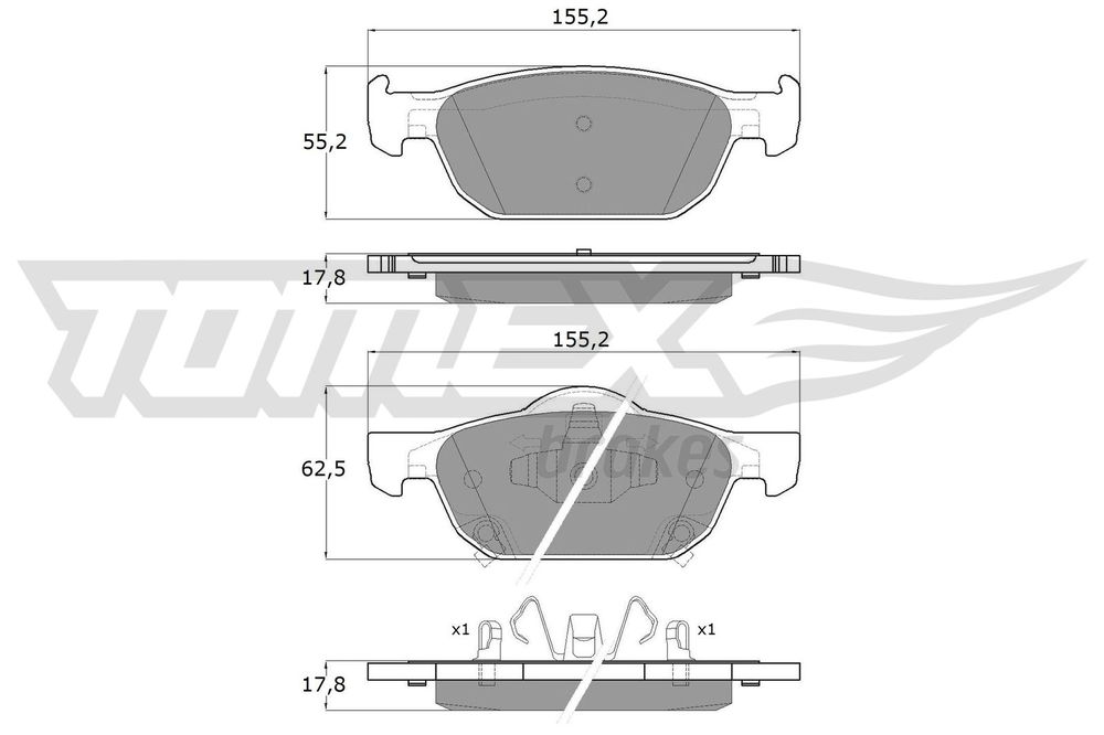 Bremsbelagsatz, Scheibenbremse Vorderachse TOMEX Brakes TX 17-51 Bremsbelagsatz, Scheibenbremse Vorderachse TOMEX Brakes TX 17-51 von TOMEX Brakes