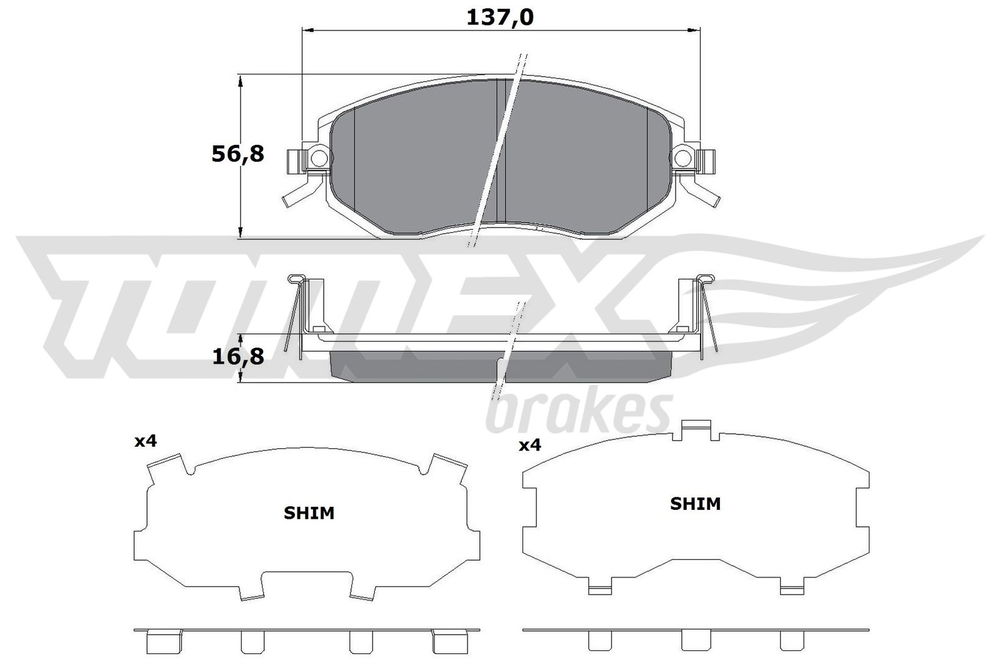 Bremsbelagsatz, Scheibenbremse Vorderachse TOMEX Brakes TX 17-65 Bremsbelagsatz, Scheibenbremse Vorderachse TOMEX Brakes TX 17-65 von TOMEX Brakes