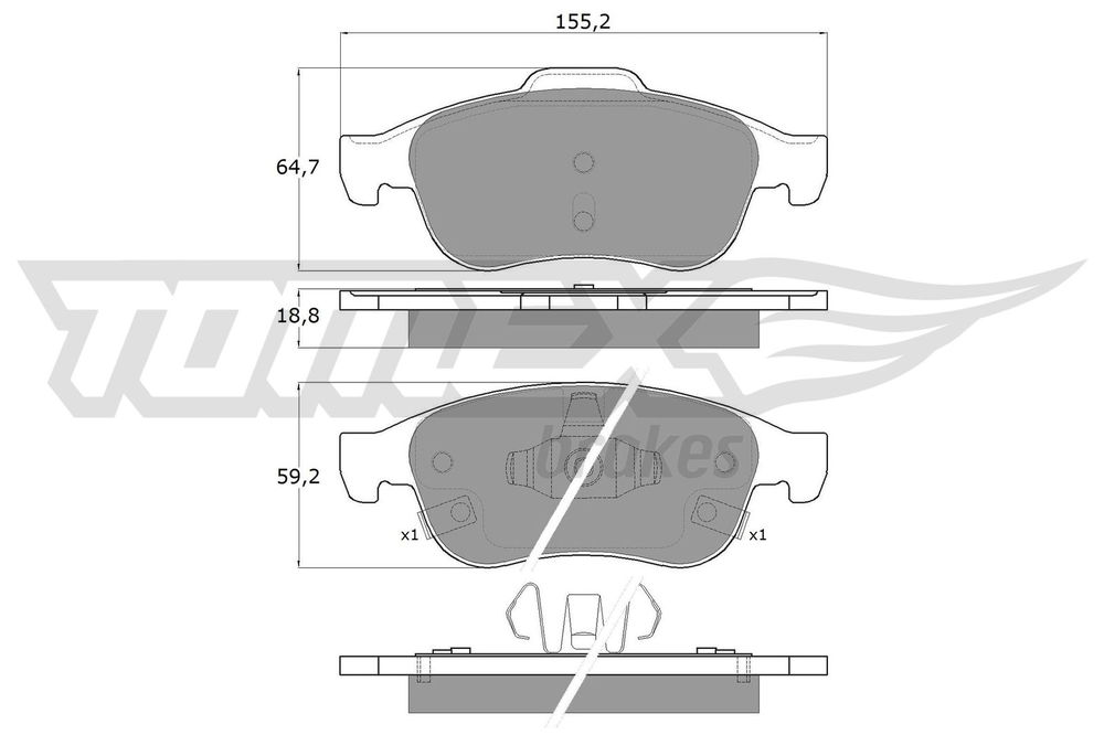 Bremsbelagsatz, Scheibenbremse Vorderachse TOMEX Brakes TX 18-18 Bremsbelagsatz, Scheibenbremse Vorderachse TOMEX Brakes TX 18-18 von TOMEX Brakes