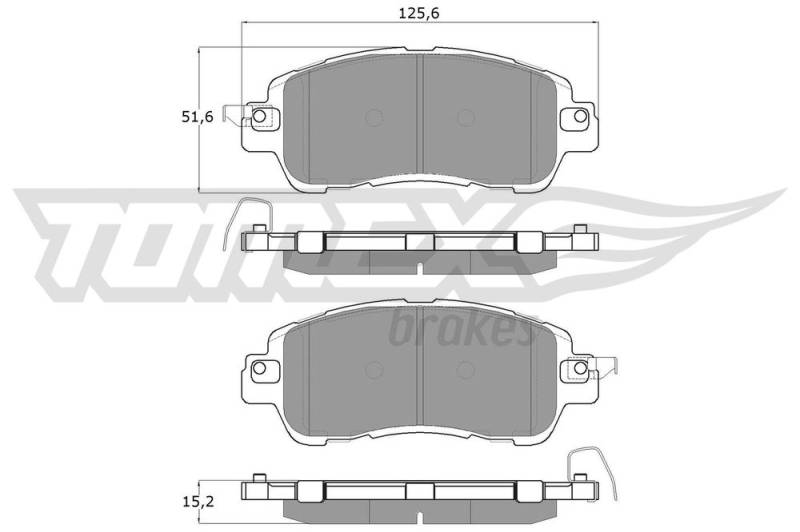 Bremsbelagsatz, Scheibenbremse Vorderachse TOMEX Brakes TX 18-26 von TOMEX Brakes